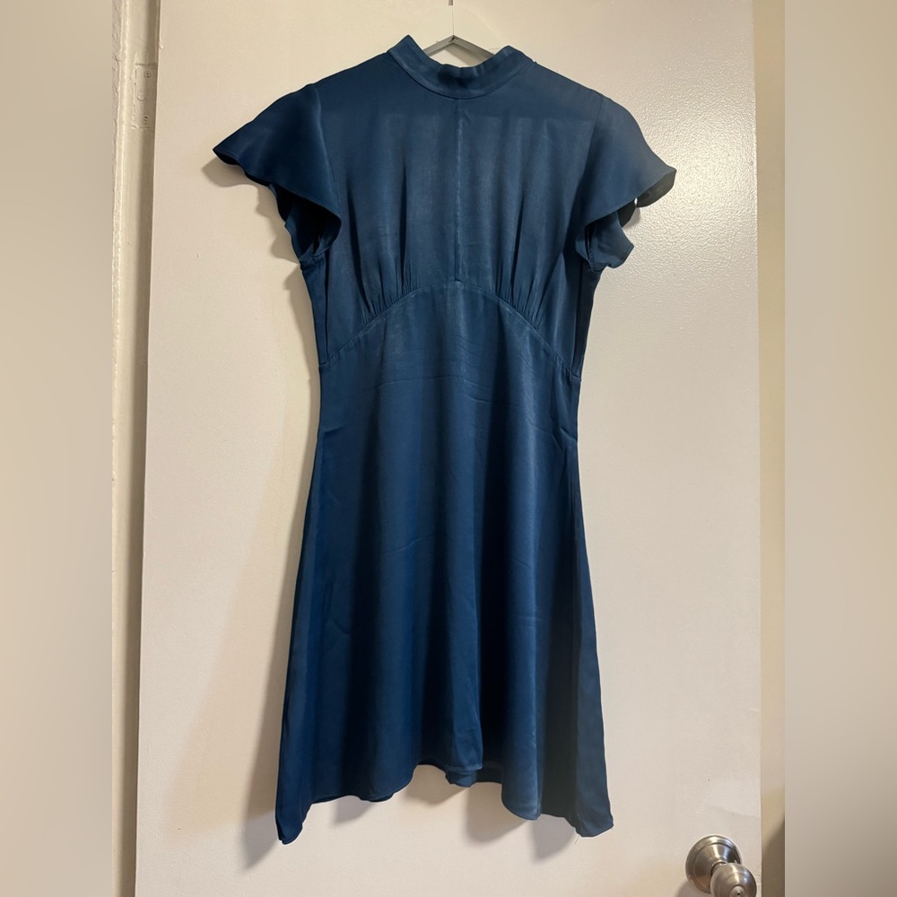 Aritzia Sunday Best Blue Satin Mini Dress Size Small